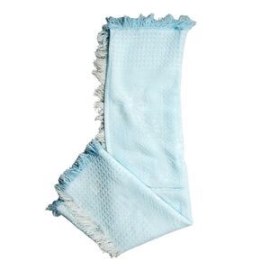 Vintage Blanket Waffle Weave Blue Fringe Baby Japan 100% Acrylic Specialty Kids